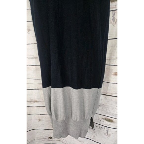 T Alexander Wang Black Color Block Sweater Dress M Bubble Hem Viscose Wool Silk - Picture 3 of 7